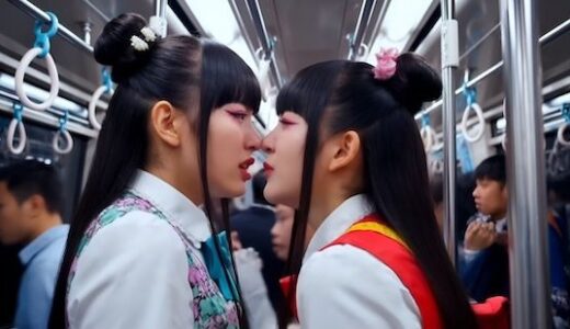 【2025-08-08発売】【満員電車】鼻と鼻をくっつけて睨み合う両者。【d_644516】【あいろこーぷ】