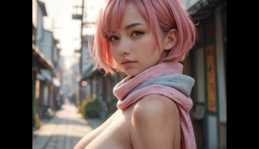【2025-10-08発売】マフラーをしているピンク色のショートヘアの美女（セリフなし  AI画像集）【d_676248】【アンリアルパイヤン】