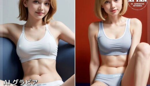 【2025-06-19発売】金髪美女のスポーティ下着【d_605606】【AI ヤン】