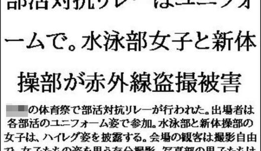 【2025-06-28発売】部活対抗リレーはユニフォームで。水泳部女子と新体操部が赤外線盗撮被害【d_621267】【CMNFリアリズム】