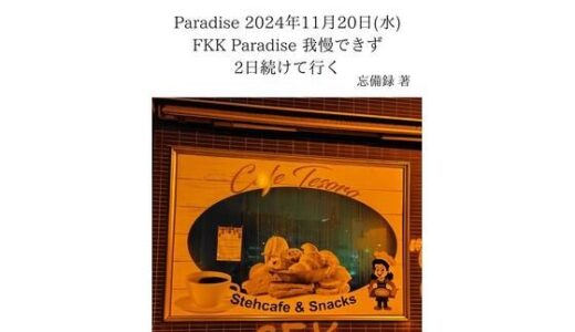【2025-07-22発売】FKKレポート vol.13 Paradise 2024年11月20日（水） FKK Paradise 我慢できず2日続けて行く【d_637673】【忘備録】