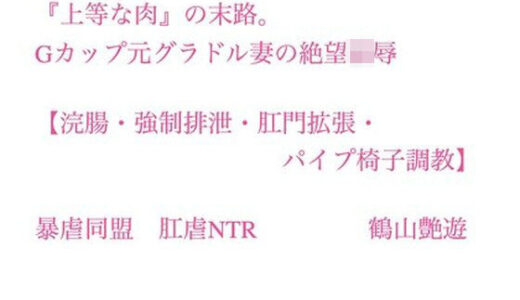 【2025-11-13発売】『上等な肉』の末路。Gカップ元グラドル妻の絶望凌●【浣腸・強●排泄・肛門拡張・パイプ椅子調教】【d_701769】【暴虐同盟】
