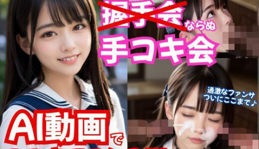 【2025-11-28発売】【AI動画】売れない地下アイドルの握手会ならぬ「手コキ会」！？過激ファンサービスに早漏のキモオタファンが耐えられず、まさかのお顔ザーメンまみれ【d_702274】【えっちとっく】