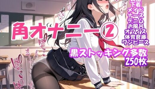 【2025-11-28発売】【角オナニー】我慢できない女の子パート（2）〜黒ストッキングもあるよ編【d_702515】【ホワイトいらすと】