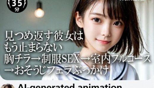 【2025-12-01発売】【35分HD】見つめ返す彼女はもう止まらない──胸チラ→制服SEX→室内フルコース→おそうじフェラぶっかけ【d_702984】【AItuner】