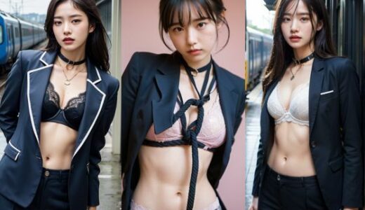 【2025-12-16発売】JK 縄で縛られた女子〇〇生  緊縛写真集  電車のホームで露出【d_711243】【らぶいちゃAI美女】