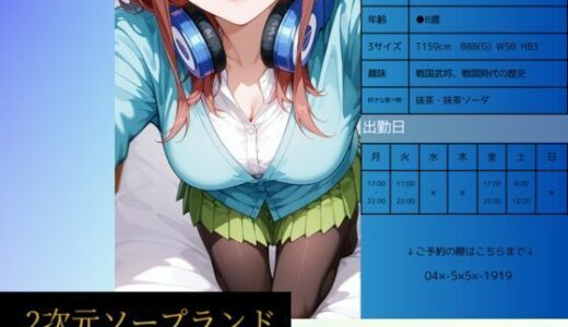 【2025-12-31発売】2次元ソープランド  中野み●嬢【d_717286】【夢現】