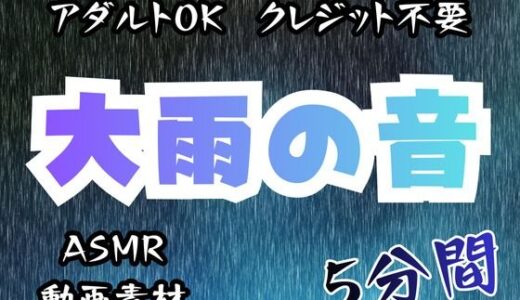 【2026-01-09発売】大雨の音/5分間【アダルトOK！クレジット不要！動画素材、ASMRにも！】【d_721267】【フェチリズムセンター♪】